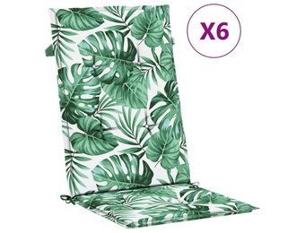 vidaXL Stoelkussens Hoge Rug, 6 stuks, Bladpatroon | 53% Korting