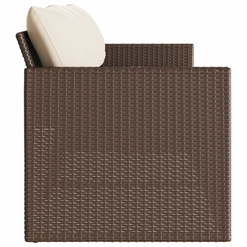 vidaXL Tuinbank 3-zits poly rattan bruin | Nu 57% Korting!