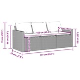 vidaXL Tuinbank 3-zits poly rattan bruin | Nu 57% Korting!
