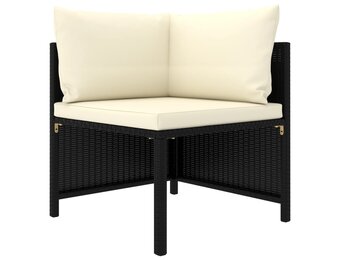 vidaXL Hoekbank - Poly Rattan Zwart | Nu 49% Korting!