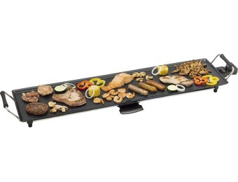 Bestron Bakplaat - ABP604 - 1800W - Gourmet, Grillplaat XL 91x24cm - 8-10 personen - Zwart