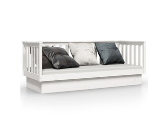 vidaXL Slaapbank zonder matras 75x190 cm massief grenenhout wit