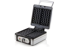 DOMO DO9047W/N Wafelijzer - XXL Belgische Wafels - 1400W - RVS | 53% KORTING