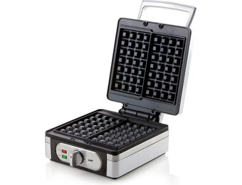 DOMO DO9047W/N Wafelijzer - XXL Belgische Wafels - 1400W - RVS | 53% KORTING