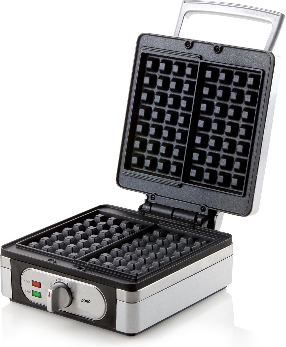 DOMO DO9047W/N Wafelijzer - XXL Belgische Wafels - 1400W - RVS | 53% KORTING