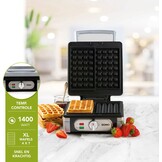 DOMO DO9047W/N Wafelijzer - XXL Belgische Wafels - 1400W - RVS | 53% KORTING