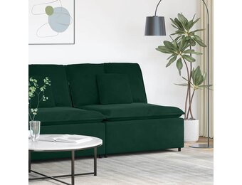 vidaXL Modulaire bank middenmodule met kussens 100 cm donkergroen