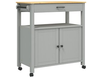 vidaXL Keukentrolley MONZA 84x40x90 cm massief grenenhout