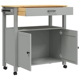 vidaXL Keukentrolley MONZA 84x40x90 cm massief grenenhout