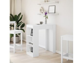 vidaXL Bartafel met rekken (Wit) - Nu 68% Korting!