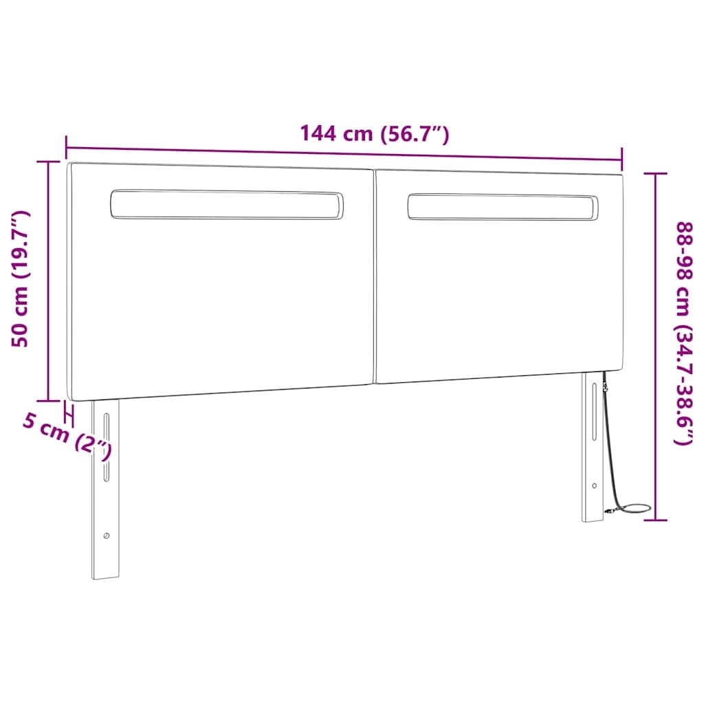 vidaXL Hoofdbord Wit PVC - Wandgemonteerd - 144 cm - 47% Korting