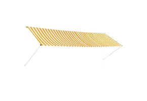 vidaXL Uittrekbare Luifel 400x150cm Geel/Wit - 76% Korting!