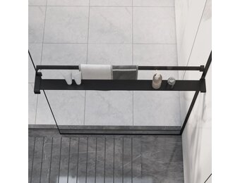 vidaXL Douche Wandschap 80cm Aluminium Zwart - 62% Korting!