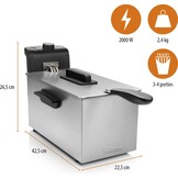 Tristar Frituurpan 3L (2000W) - 53% korting! | FR-6946 RVS