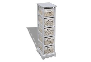 vidaXL Opbergrek met 5 manden - Wit (35% Korting)