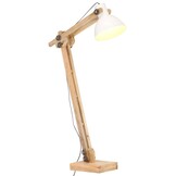 vidaXL Vloerlamp massief mangohout wit - Nu 35% Korting!