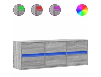 vidaXL TV-Wandmeubel met LED 130cm Grijs Sonoma - 35% Korting!