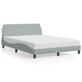 vidaXL Bedframe 140x200 cm Fluweel Grijs - 60% Korting!