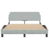 vidaXL Bedframe 140x200 cm Fluweel Grijs - 60% Korting!