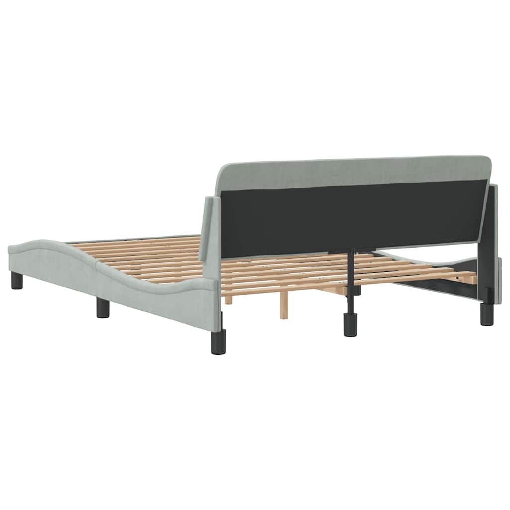 vidaXL Bedframe 140x200 cm Fluweel Grijs - 60% Korting!