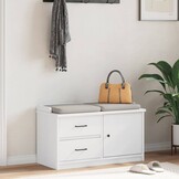 vidaXL Gangbankje SANDNES - 35% Korting | Wit Grenenhout 87x40x50 cm