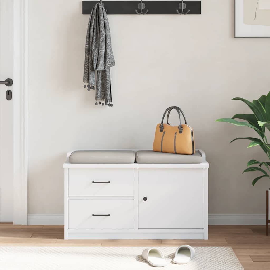 vidaXL Gangbankje SANDNES - 35% Korting | Wit Grenenhout 87x40x50 cm