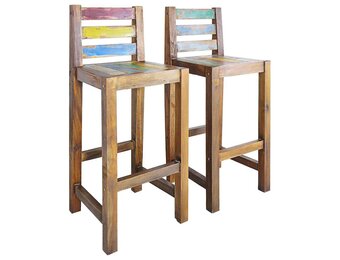 vidaXL Barkrukken 2 st. massief gerecycled hout - 60% Korting!