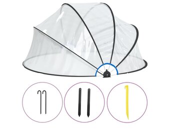 vidaXL Zwembadoverkapping rond 315x158 cm PVC - 35% Korting
