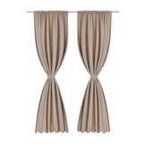 vidaXL Gordijnen met gleuven 135x245 cm Crème - 60% Korting!