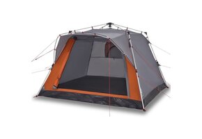 vidaXL Kampeertent 4p Snelontgrendeling Grijs/Oranje - 35% Korting!