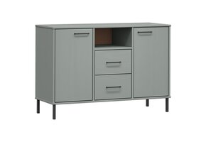 vidaXL Dressoir OSLO Grenenhout Grijs - 55% Korting