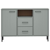 vidaXL Dressoir OSLO Grenenhout Grijs - 55% Korting