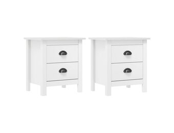 vidaXL Hill Nachtkastjes (2 st.) - Grenenhout Wit - 55% Korting!