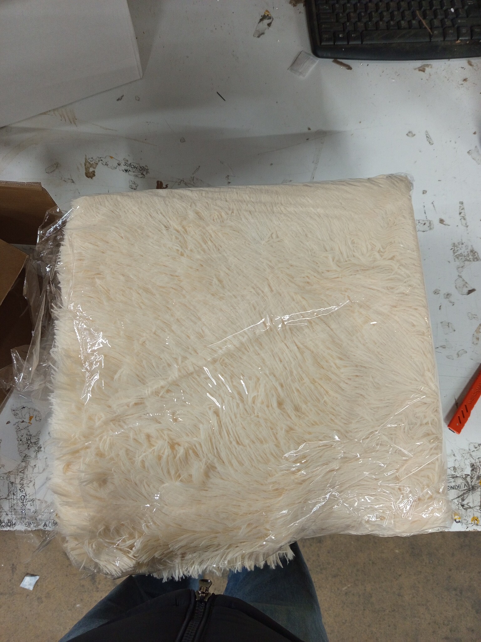 vidaXL Hoogpolig Vloerkleed NAVARRA 200x200 cm Crème - 55% Korting!