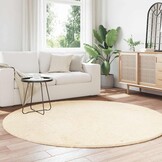 vidaXL Hoogpolig Vloerkleed NAVARRA 200x200 cm Crème - 55% Korting!
