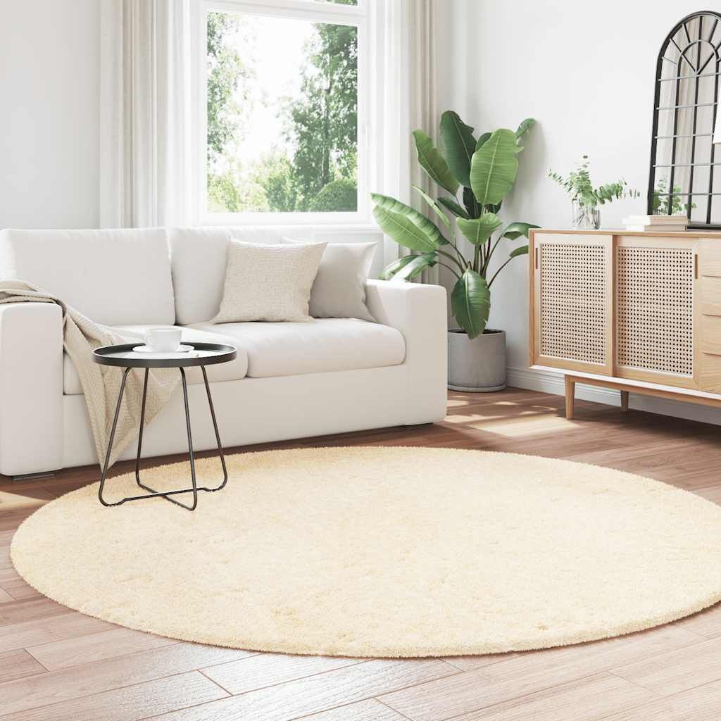 vidaXL Hoogpolig Vloerkleed NAVARRA 200x200 cm Crème - 55% Korting!