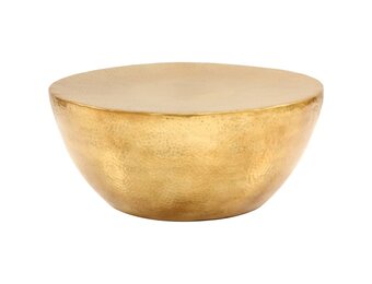 vidaXL Salontafel 70x30 cm: Gehamerd Aluminium, Messingkleurig (35% Korting!)