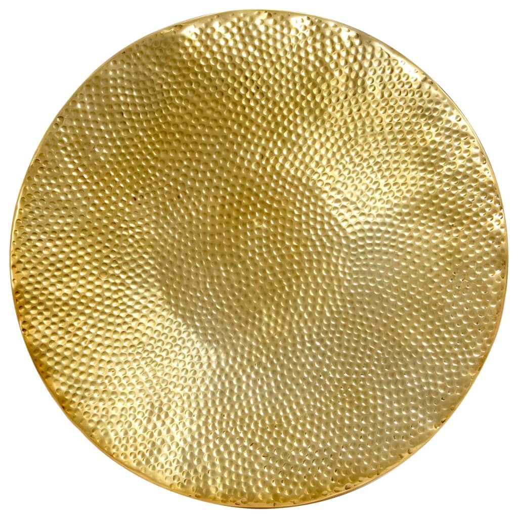 vidaXL Salontafel 70x30 cm: Gehamerd Aluminium, Messingkleurig (35% Korting!)