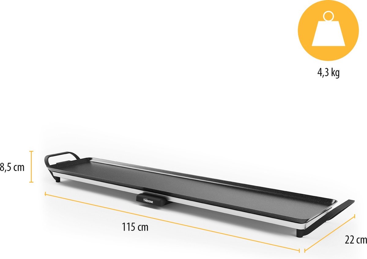 Tristar Bakplaat BP-2670 - 1800W - 27% Korting - XXL 100cm