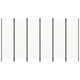 vidaXL Kamerscherm 6 panelen wit - 300x180 cm - 55% Korting
