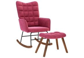 vidaXL Schommelstoel met krukje Fluweel Wijnrood - 53% Korting!