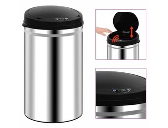 vidaXL Prullenbak Sensor 40L RVS - 57% Korting!
