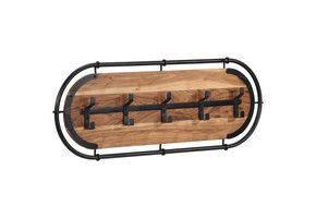 vidaXL Wandkapstok Massief Acaciahout met 5 Haken - 49% Korting!