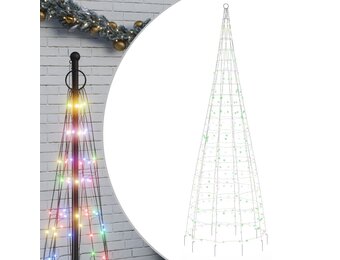 vidaXL LED-kerstboom aan vlaggenmast 300cm - Kleurrijk (42% korting)