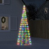vidaXL LED-kerstboom aan vlaggenmast 300cm - Kleurrijk (42% korting)