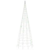 vidaXL LED-kerstboom aan vlaggenmast 300cm - Kleurrijk (42% korting)