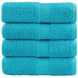 vidaXL SOLUND Washandjes - Turquoise (4 stuks, 30x30cm) - 59% Korting!