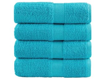 vidaXL SOLUND Washandjes - Turquoise (4 stuks, 30x30cm) - 59% Korting!