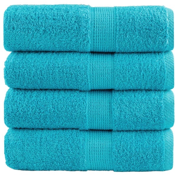 vidaXL SOLUND Washandjes - Turquoise (4 stuks, 30x30cm) - 59% Korting!