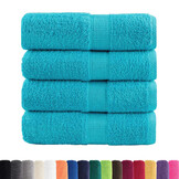 vidaXL SOLUND Washandjes - Turquoise (4 stuks, 30x30cm) - 59% Korting!